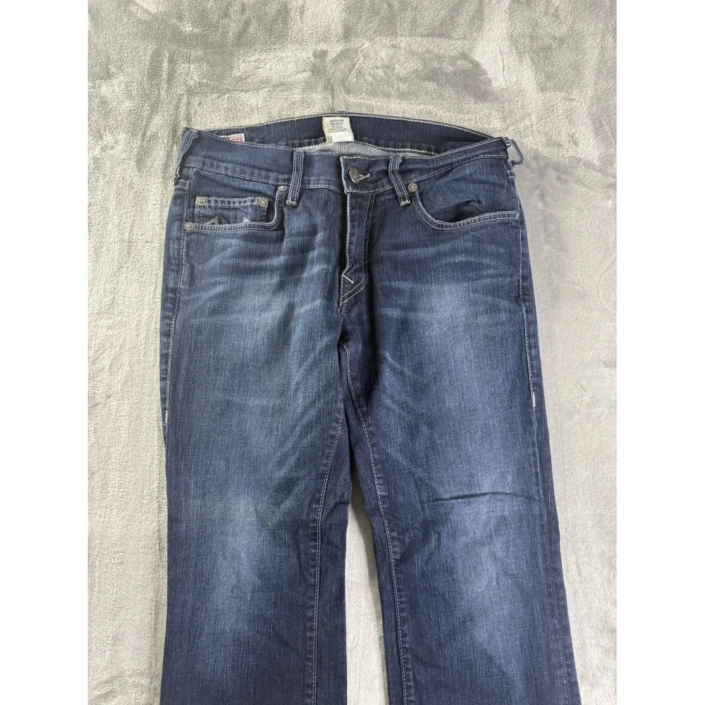 True Religion Danny Men's Jeans 34x31 Bootcut Blue Contrast Stitch CA30427 USA